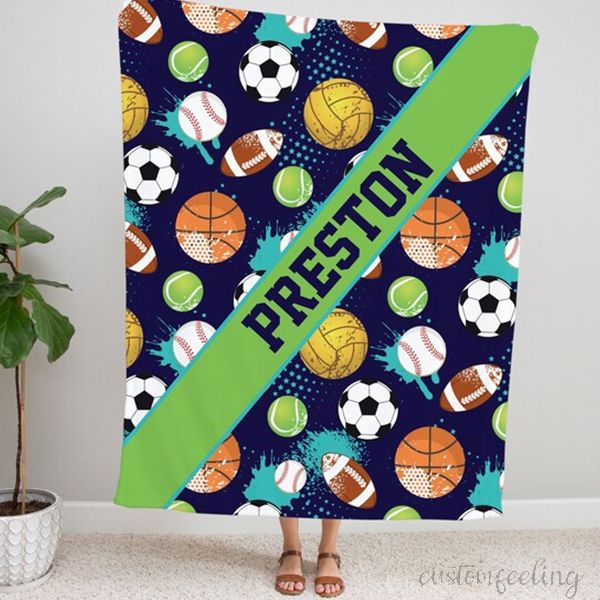 Personalized Sports Blanket For Kids