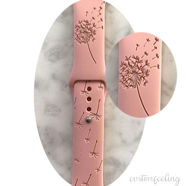 Blowing Dandelion Seeds Engraved Watch Band   For Apple Watch
