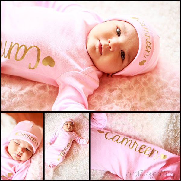 Coming Home Outfit Newborn Baby Gown With Baby Hat
