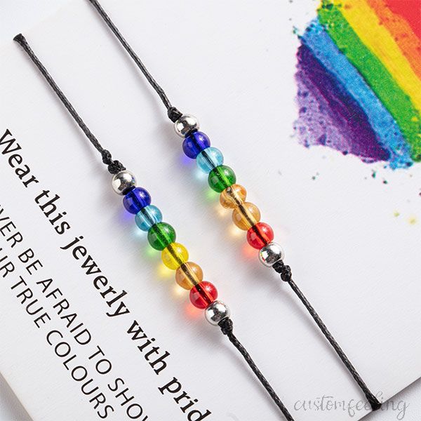 Gay Pride Rainbow Bracelet Set