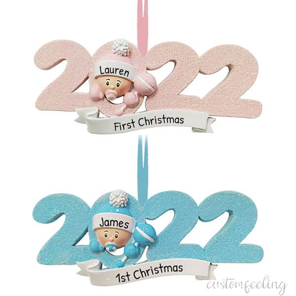 Personalized Babys First Christmas Ornament 2022