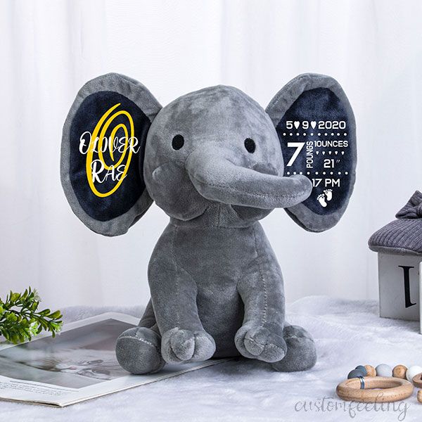 Personalized Elephant Newborn Keepsake