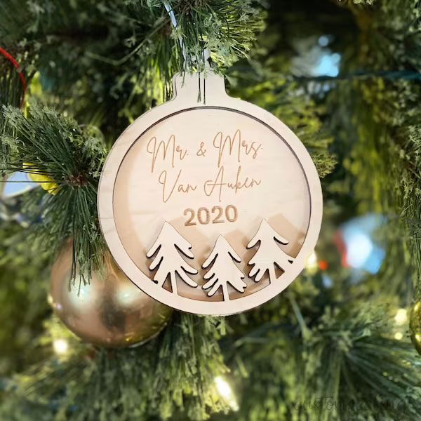 Custom Our First Christmas Ornament Gift For Newlywed