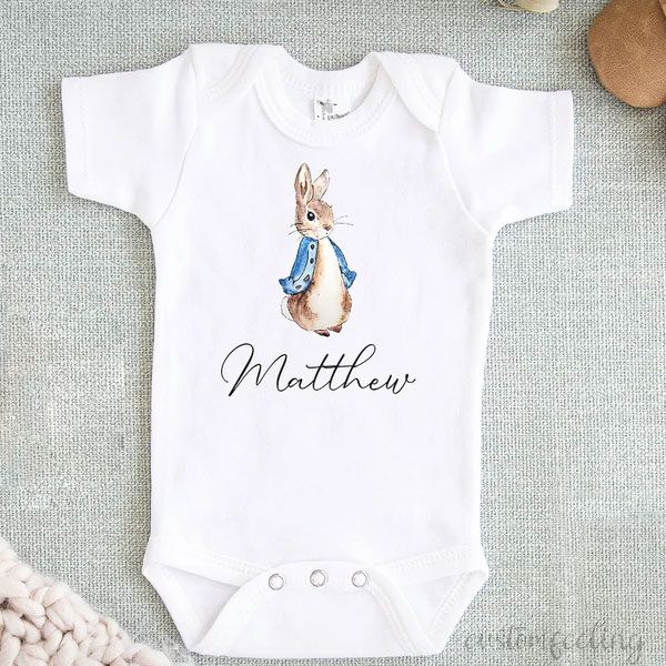 Personalized Cute Little Animal And Floral Baby Onesie