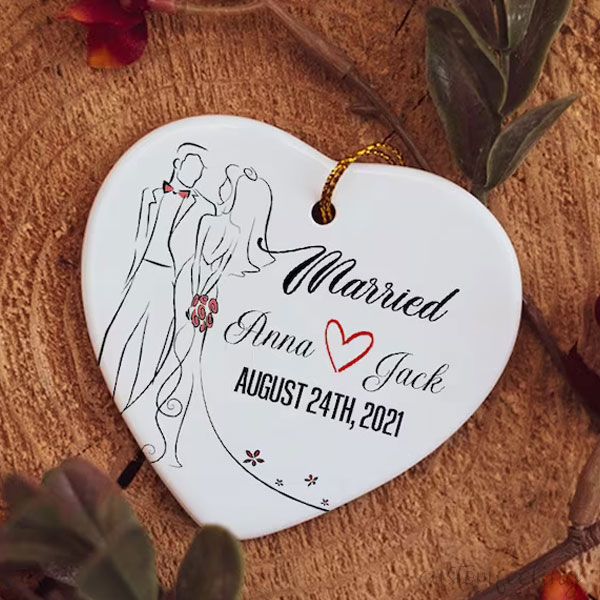 Personalized  Couples Ornament Newlywed Gift
