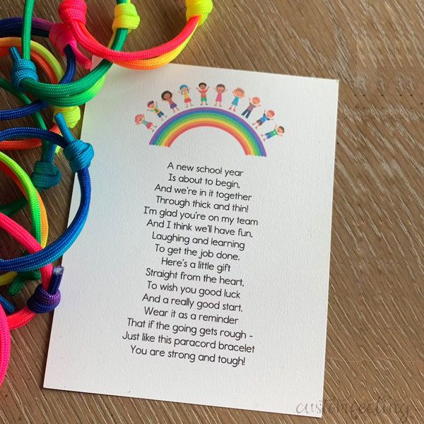 First Day of School Bracelets and Card Sets 