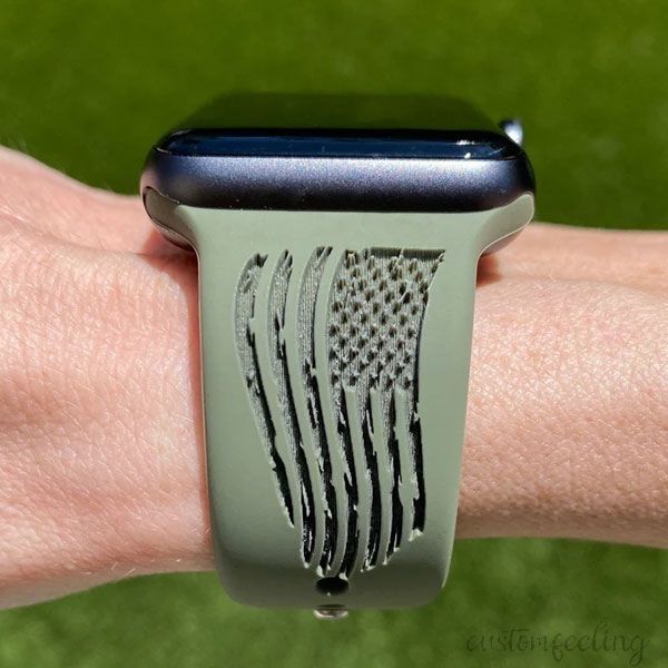 Flag Engraved Band For Apple Watch 