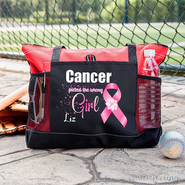 Personalized Breast Cancer Printed Tote Bag