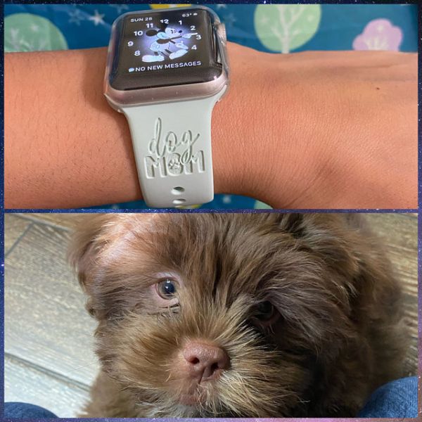 DOG MOM Engraved Sport Silicone Band For Apple Watch