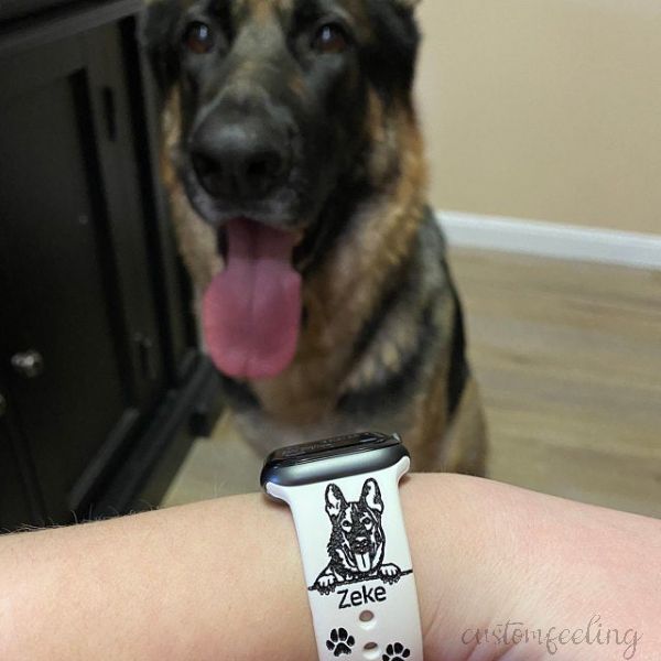 Engraved Dog Breed  Dog Lovers Gift Band For Apple Watch