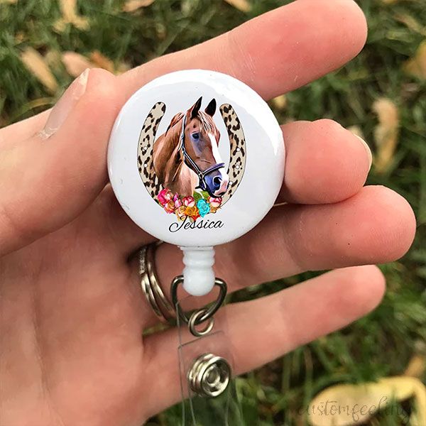 Horse Retractable Lanyard Badge Reel For Horse Lover