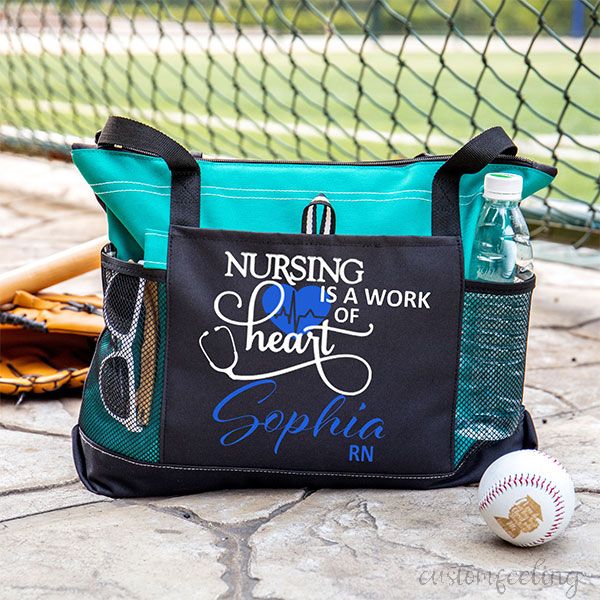 Personalized Nursing is a work of heart Bag with Zipper