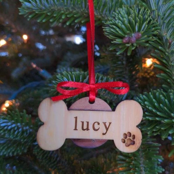 Personalized Dog Bone Ornament Gift for Dog Lover