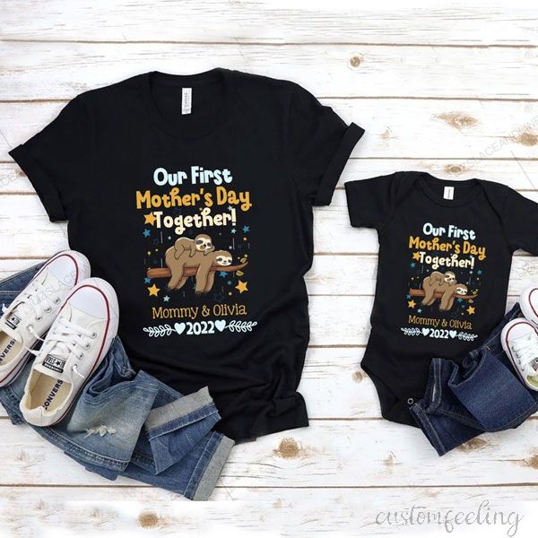 personalized matching our first mother's day together shirt