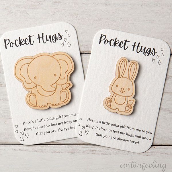Personalized Pocket Hugs Wooden Hug Token