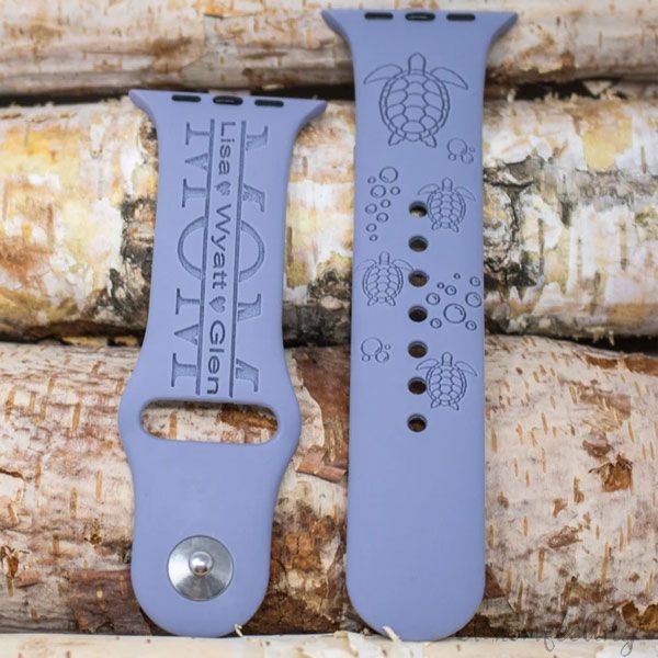 Sea Turtles Mom Engraved Watch Strap For Apple Watch 