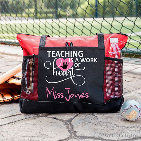 Teaching is a work of Heart Teacher Tote Bag With Zipper