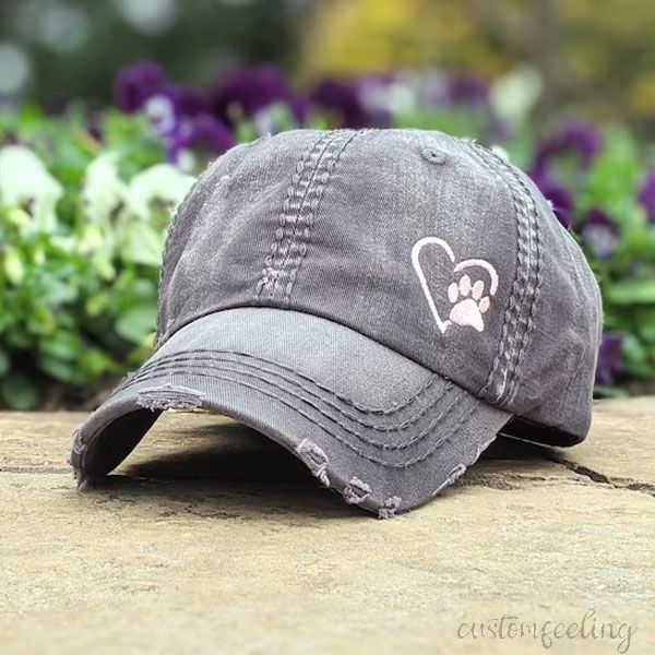 Personalized paw print Baseball Cap Gift For Dog Lover