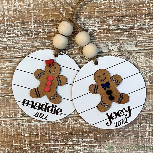 Personalized Wood Engraved Gingerbread Ornament For Kids