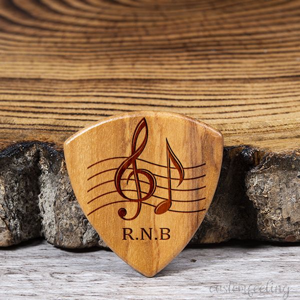 Custom Engraved Wooden Guitar Pick