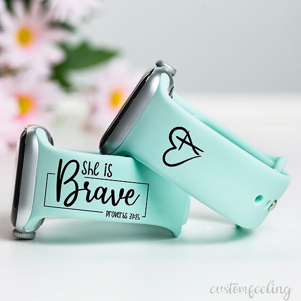 She is Strong Proverbs 31:25 Christian Sayings Color Band For Apple Watch