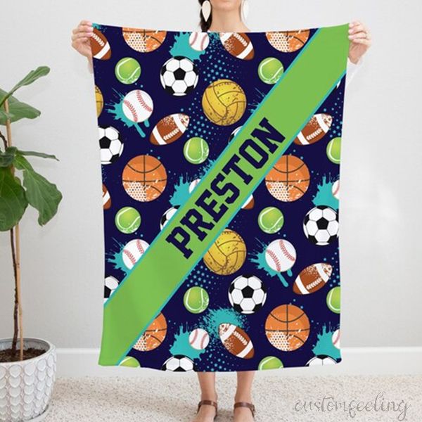 Personalized Sports Blanket For Kids