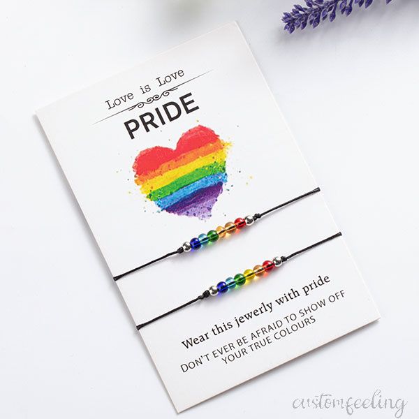 Gay Pride Rainbow Bracelet Set