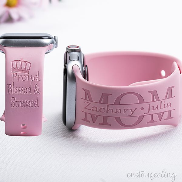 MOM Gift Band For Fitbit Versa, Versa Lite, and Versa 2 Silicone Watch