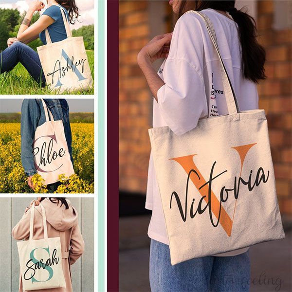 Customized Initial Stylish Personalized Totes Bag