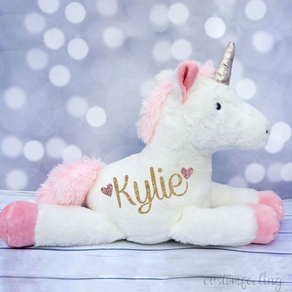 Baby Girls Personalized Unicorn Plush