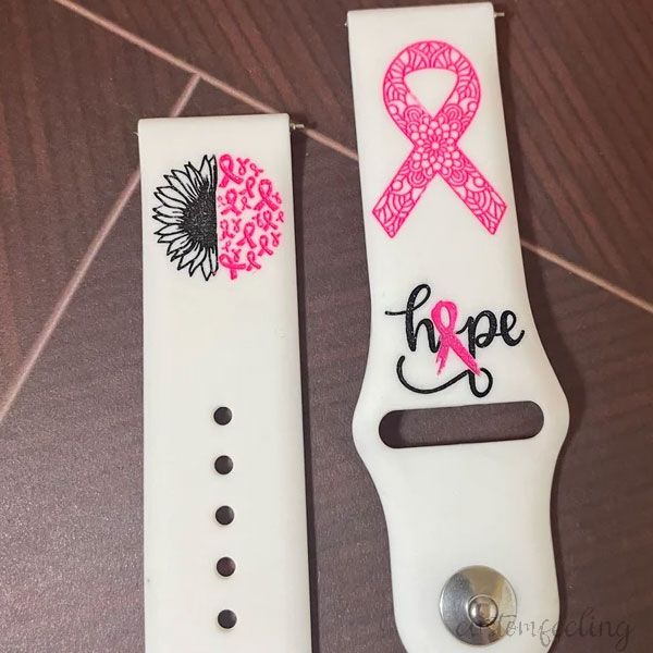  Breast Cancer Silicone Band For Apple/Fitbit/Samsung Watch 