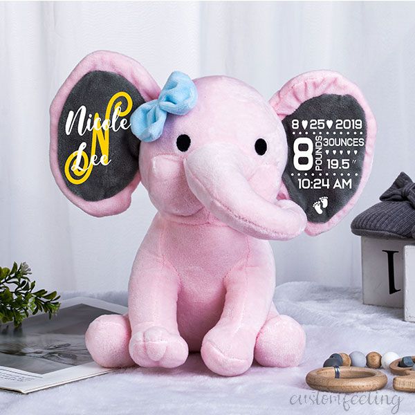 Personalized Elephant Newborn Keepsake