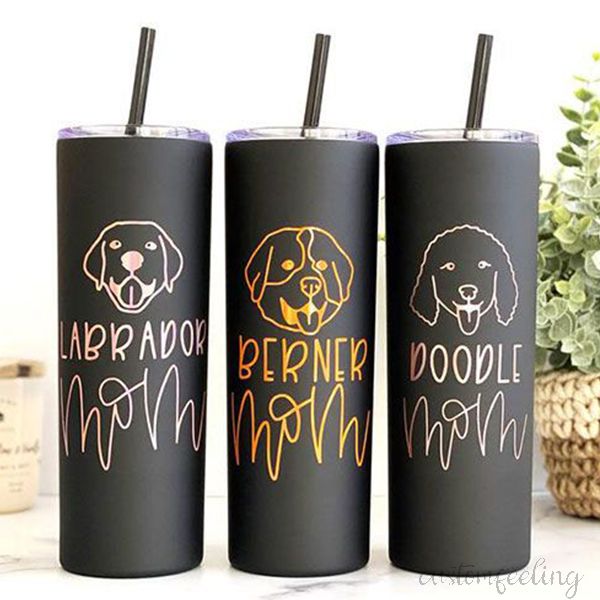 Personalized 20 oz Dog Mom Tumbler Cup