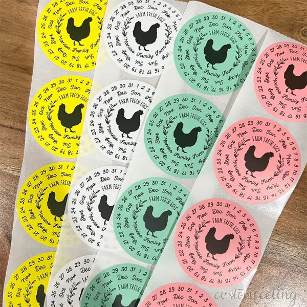Custom Farm Fresh Egg Date Stickers Personalized Farm Labels For Eggs