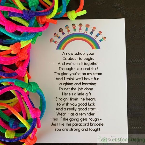 First Day of School Bracelets and Card Sets 
