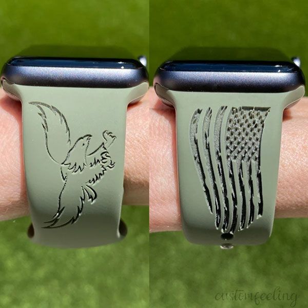 Flag Engraved Band For Apple Watch 