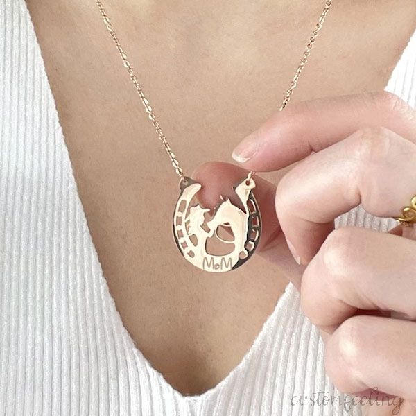 Horse Girl Necklace ,Lucky Jewelry Horse Mother Gift
