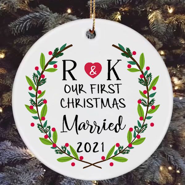 Custom Our First 2021 Christmas Wedding Ornament