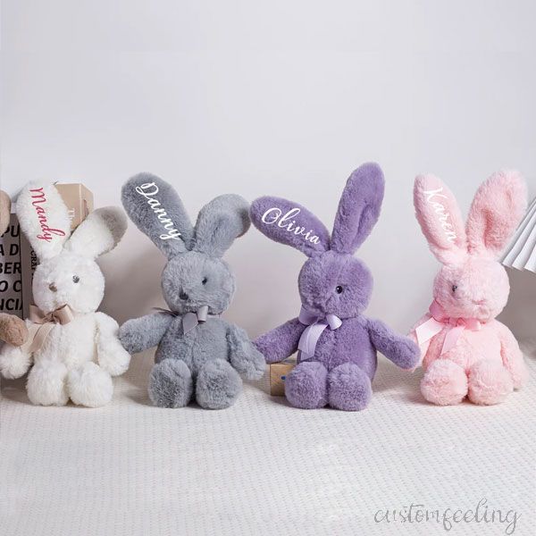 Personalized Embroidery Monogrammed Bunny Newborn Gift