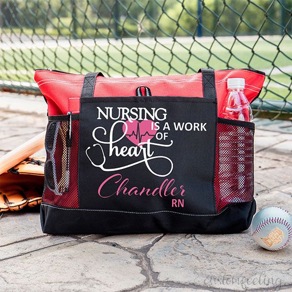 Monogrammed Nurse Tote Bag