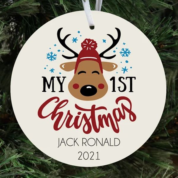 Personalized Baby's First Christmas Ornament 2021