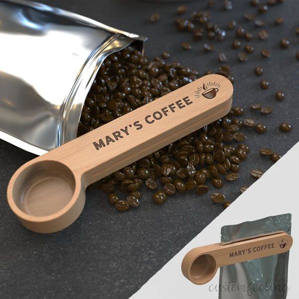 Personalized Wooden Coffee Scoop Coffee Lover Gift