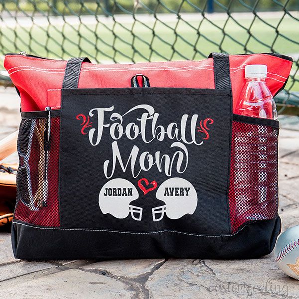 Personalized Football Mom (1,2 or 3 Player) Lightweight Tote