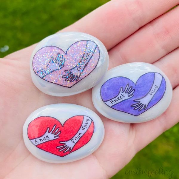 Personalized Heart Pocket Hug Stone Keepsake