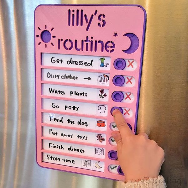 Sliding Routine Chart,Kids Daily Tasks