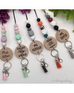 Personalized Teacher Breakaway Lanyard for ID Badge or Keys 