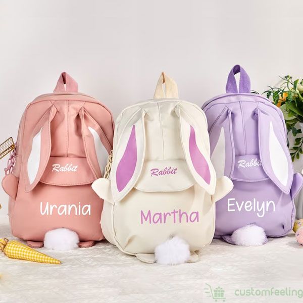 Custom Name Backpack Easter Bunny Backpack
