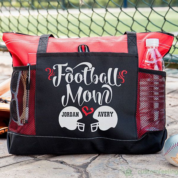 Monogrammed Football Tote Bag